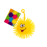 8389 PUFFER BALL W EMOTION FACES 10CM