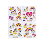 9730 4ASS SHINY STICKERS UNICORN