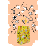 7422 PAPER GIFT BAG, WILD ANIMALS