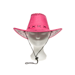 9174 PINK COWBOY HAT LEATHERLOOK
