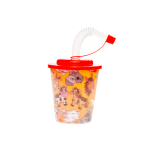 8173 3D CUP W STRAW & LID, FARM ANIMALS
