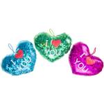 1761 PLUSH METALLIC HEART 3ASS