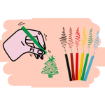 6073 COL PENCILS 6PCS SHORT CHRISTMAS