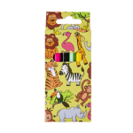 6069 COL PENCILS 6PCS SHORT WILD ANIMALS