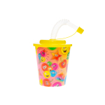8177 3D CUP W STRAW & LID, EMOTION FACES