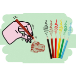 6062 COL PENCILS 6PCS SHORT DINO