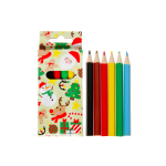 6073 COL PENCILS 6PCS SHORT CHRISTMAS