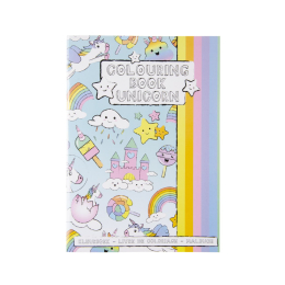 6852 COLORING BOOK W STICKERSHEET UNICORN L
