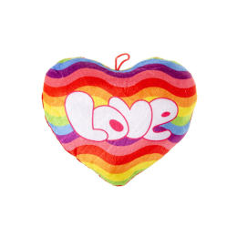 1904 PLUSH, VELVET, HEART RAINBOW LOVE M °