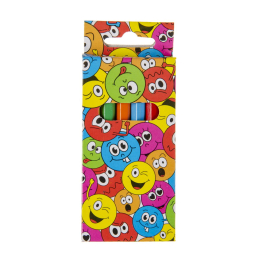 6068 COL PENCILS 6PCS SHORT EMOTION FACE