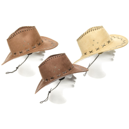 9099 3ASS COWBOY HAT LEATHERLOOK