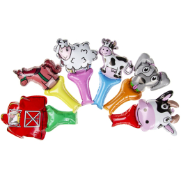 8432 SELF INFLATABLE FARM ANIMAL FOIL BALLOON