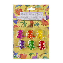 6033 6PCS WAX CRAYONS DINOSAUR