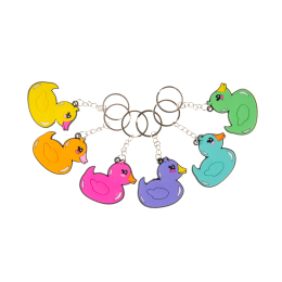 9979 KEYCHAIN WITH COLORFUL DUCKS °