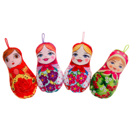 1934 PLUSH, SUPER SOFT, MATROUSHKA DOLL 4ASS