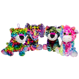 1949 PLUSH, WILD ANIMALS FLUO 4ASS