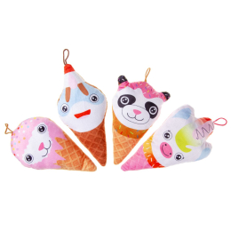 1908 PLUSH, SUPER SOFT, ANIMAL ICECREAM 4ASS