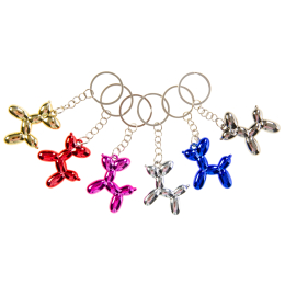 9952 KEYCHAIN METALLIC BALLOON DOG