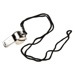 9901 KEYCHAIN METAL AND ROPE WHISTLE