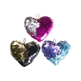 1781 PLUSH SEQUINS HEART M 3ASS