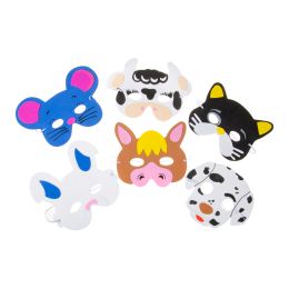 9672 FARM ANIMAL MASK IN FOAM, 6ASS