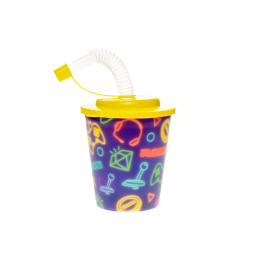 8181 3D CUP W STRAW & LID, GAMER