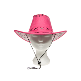 9174 PINK COWBOY HAT LEATHERLOOK