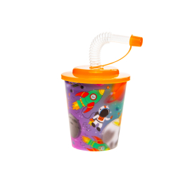 8175 3D CUP W STRAW & LID, SPACE
