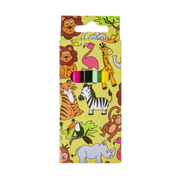 6069 COL PENCILS 6PCS SHORT WILD ANIMALS