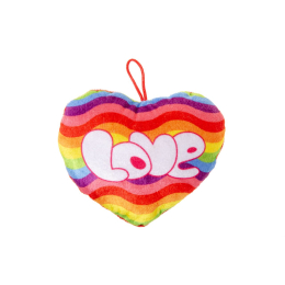 1903 PLUSH, VELVET, HEART RAINBOW LOVE S